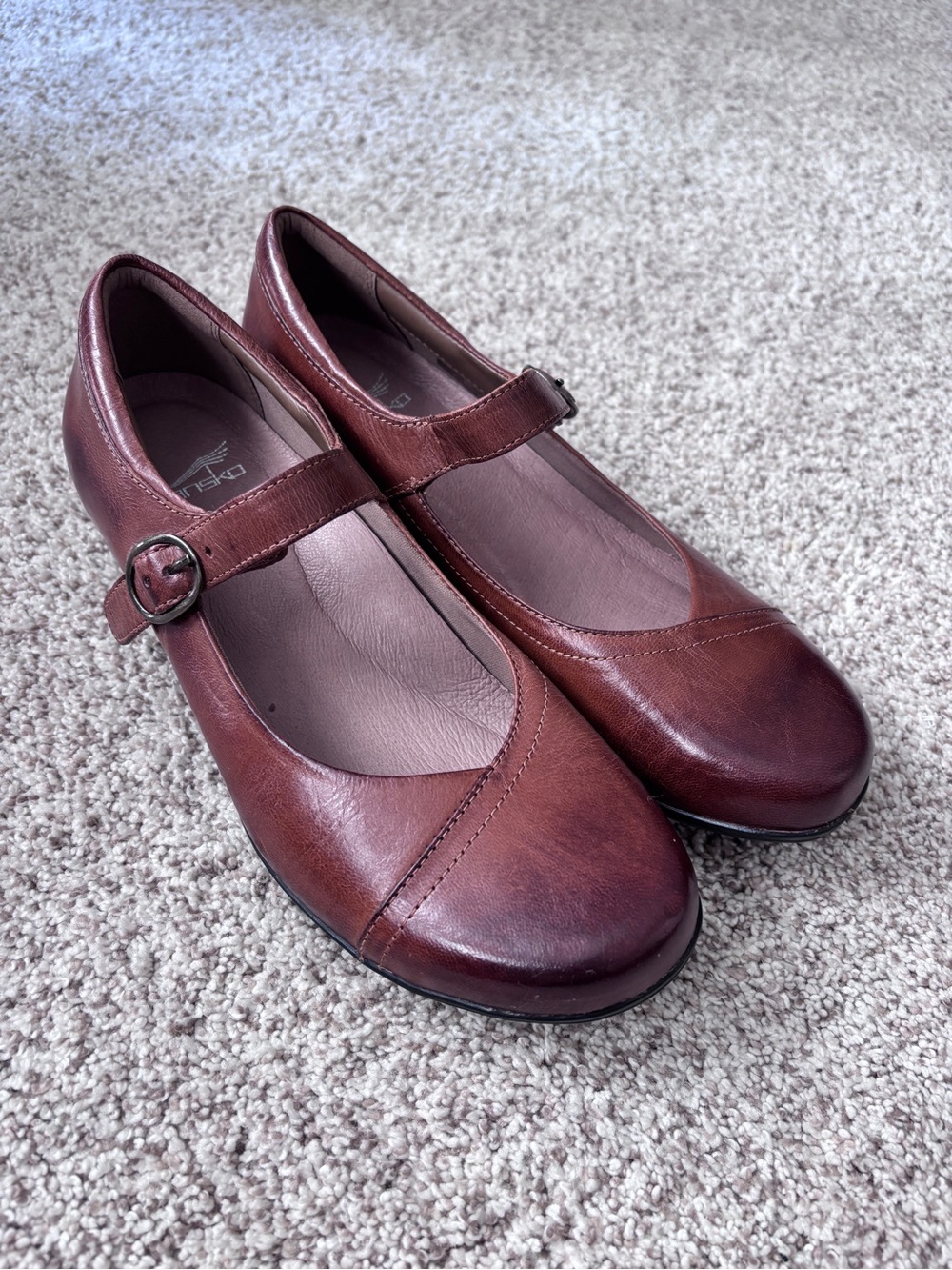 Dansko Fawna Mary Jane Clogs Chestnut Brown Leather Women's EU 39 / US 8.5-9 - Picture 2 of 12